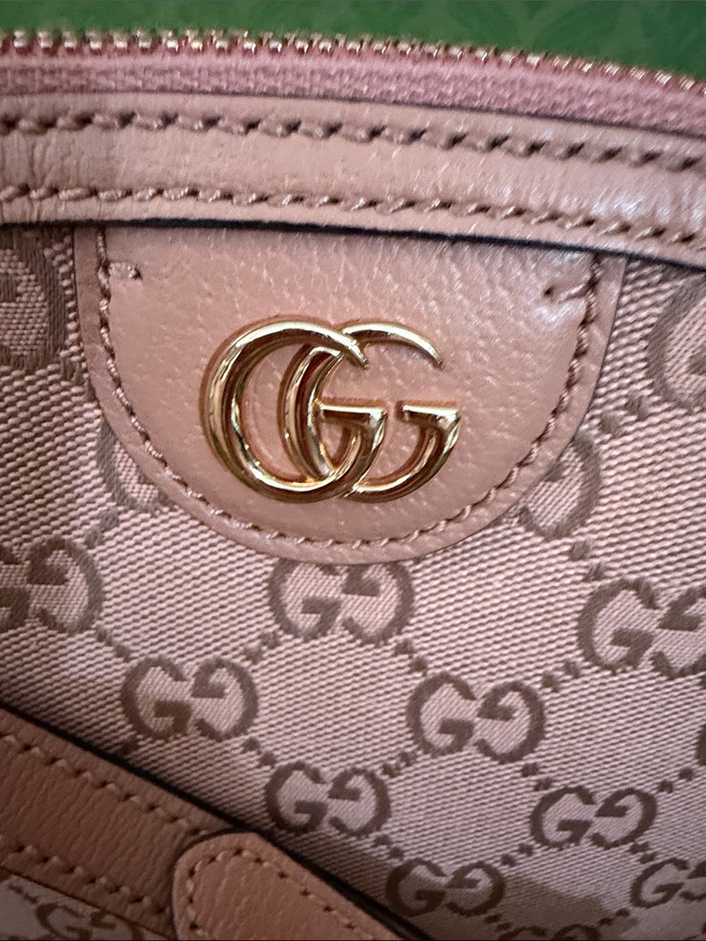 Gucci Pink GG Canvas Crossbody Bag with Gold Hardware - Picture 6 of 16